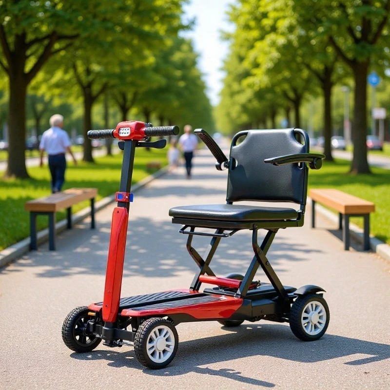 

Four-wheeled elderly scooter YK-001 lightweight folding portable 10AH