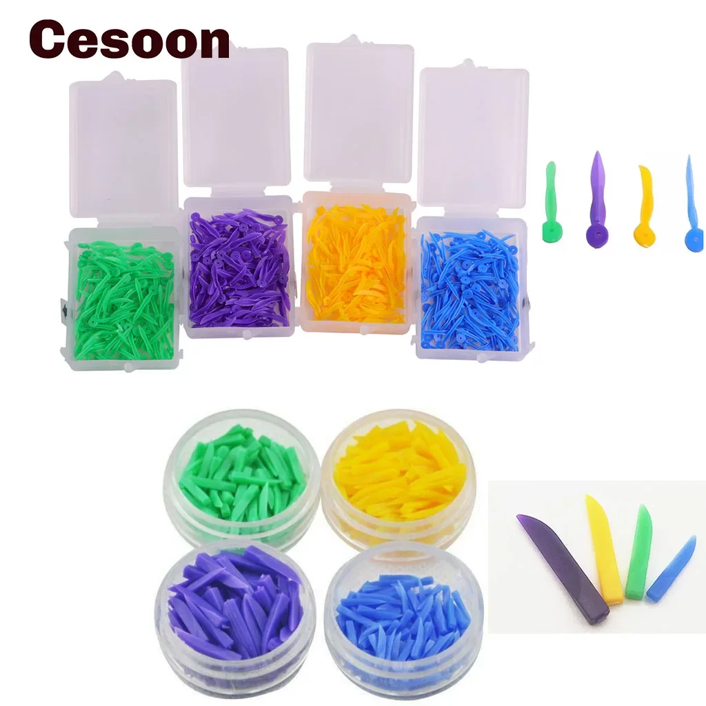 

Cesoon 100Pcs/Box Disposable Dental Wedges Medical Plastic Tooth Gap Wedge 4 Sizes Circular Hole Dentistry Lab Tools