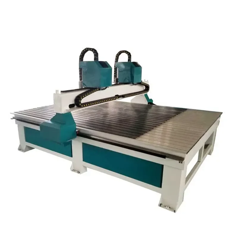Double Head Wood Router 2 Spindles Automatic Grade Mortising Machines for Plywood Cutting Engraving Woodworking Machinery
