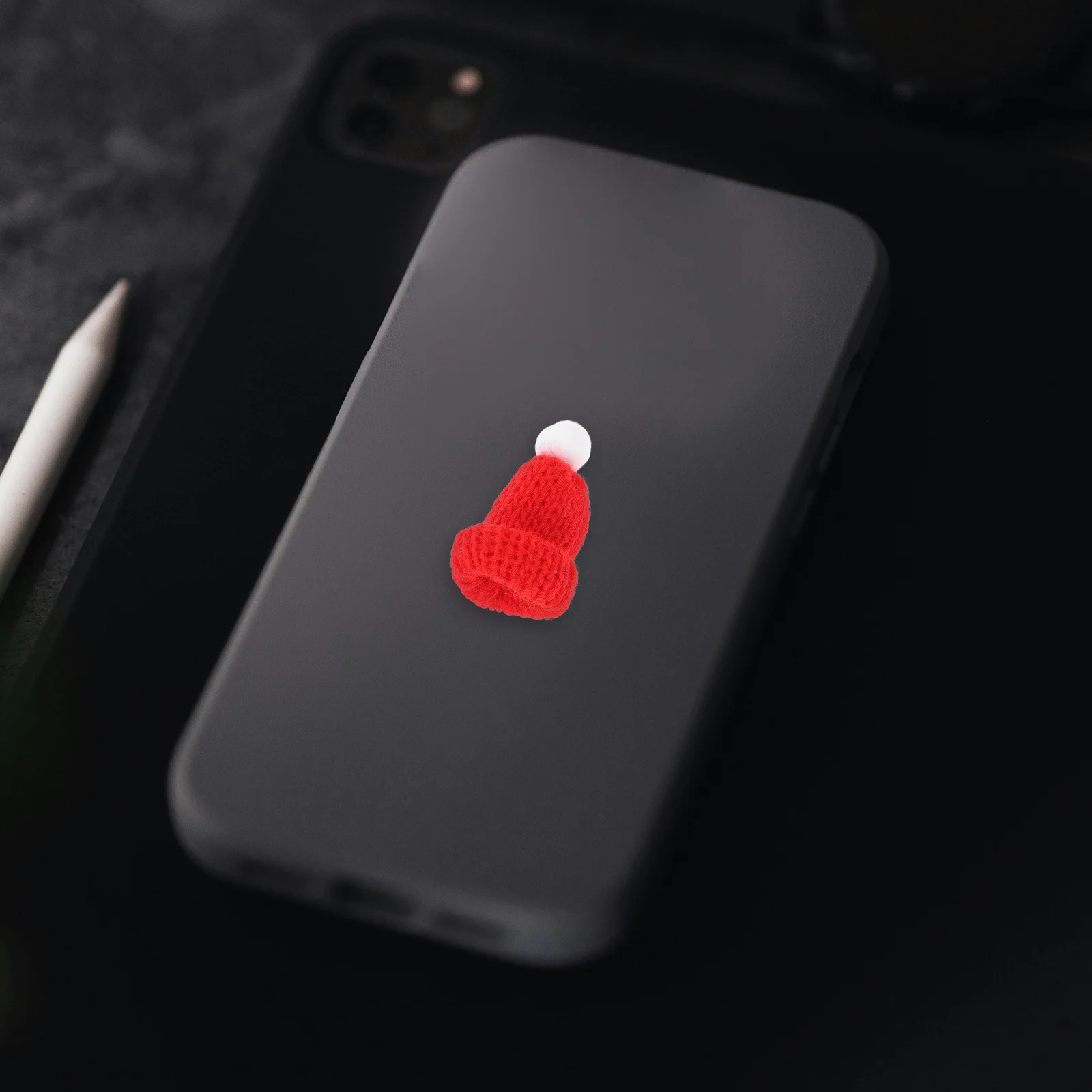 

10Pcs Christmas Hat Accessories Knitted Santa Caps Party Favors DIY Handmade Christmas Decorations Holiday Gifts