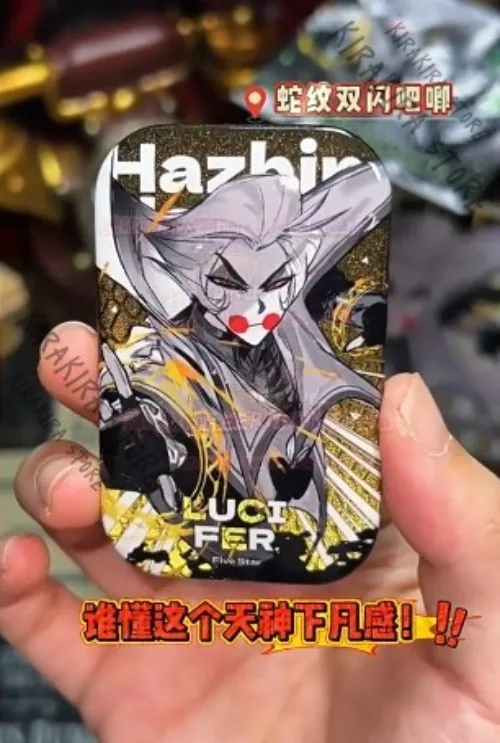 

Hazbin Hotel Alastor Lucifer Cosplay Fangoods Mascot badge Acrylic Standing Plate Decor Ornament Double-flash Colored Paper