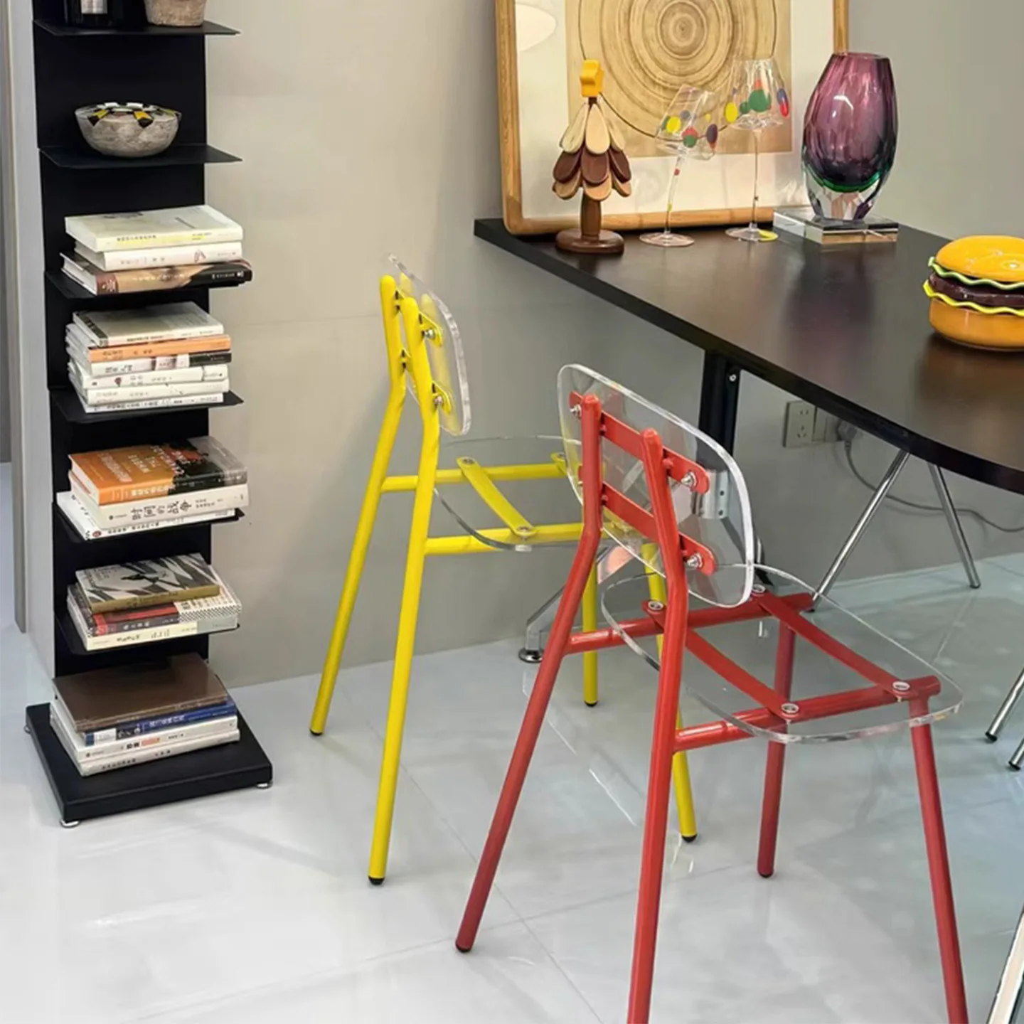 YJQ dopamine back dining chair creative color leisure bar stool leisure single chair
