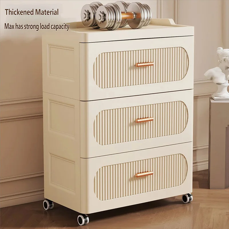 Extra Large Thick Multi-Layer Drawer Style Storage Cabinet with Wheels for Bedroom And Living Room Home Organization