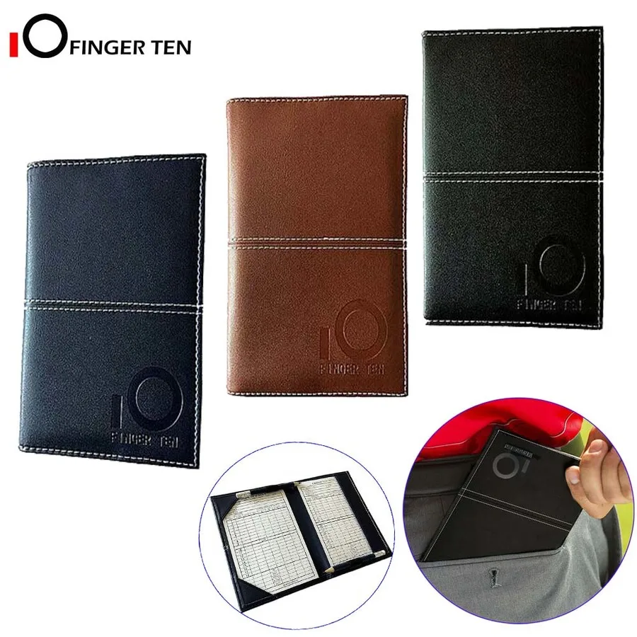 Deluxe Golf Score Card Holder Yardage Books Cover Pu Leather with 2 Pcs Free Score Sheets Drop Shipping