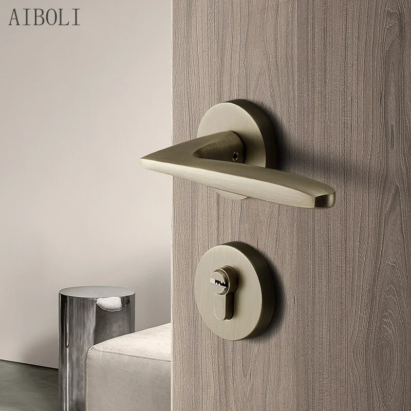 

Door Lock Indoor Household Room Door Lock Bedroom Split Wooden Door Handle American Handle Lock Simple Room Silent Door Lock