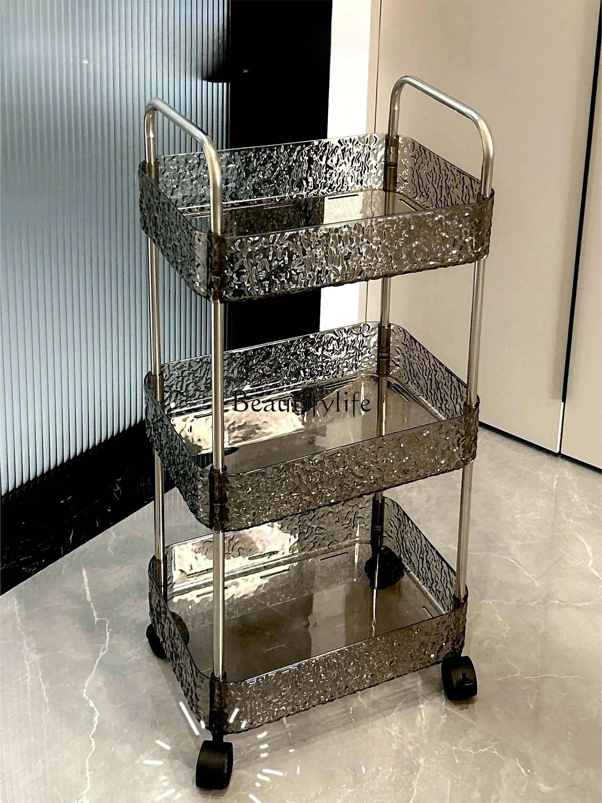 Acrylic snack trolley rack floor-to-ceiling bathroom kitchen multi-layer storage rack