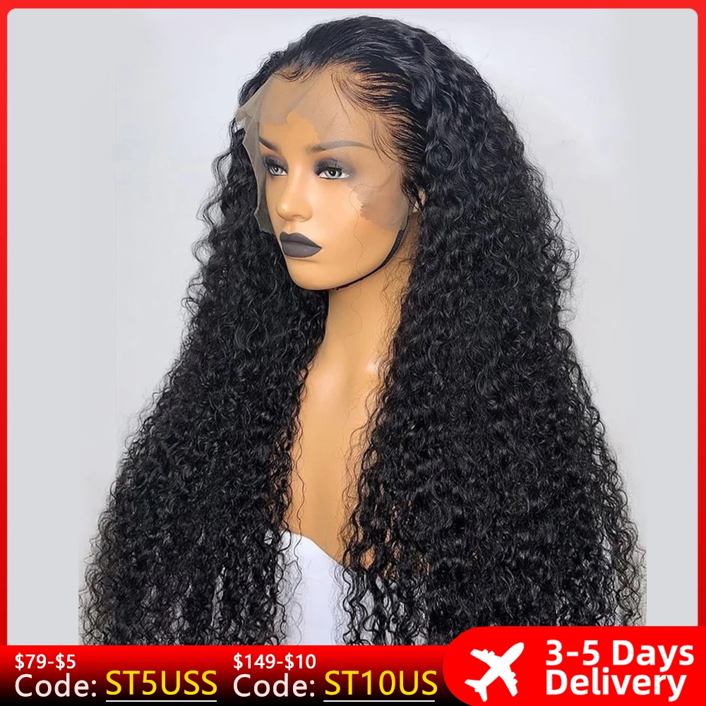 13x4 Water Wave Lace Front Human Hair Wigs For Women Brazilian Transparent 4x4 Lace Closure 30 Inch Curly Deep Wave Frontal Wig