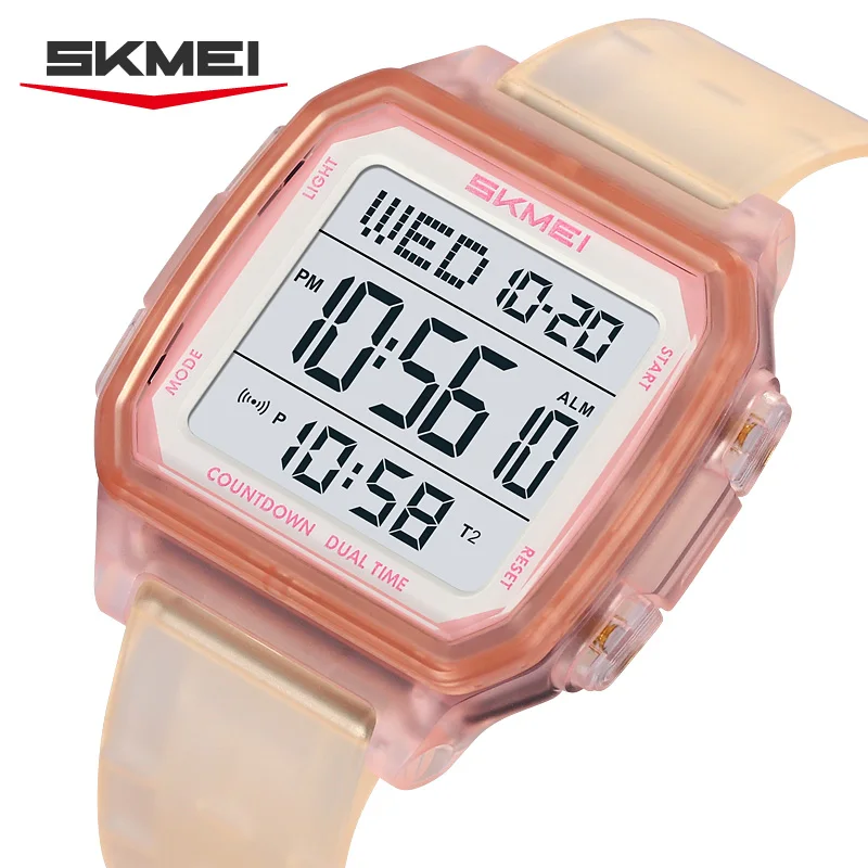 

SKMEI 2515 Chrono Alarm Functions Included Men's ﻿Stylish Sport Watch Sleek Square Design TPU Strap ABS Case 50M Waterproof