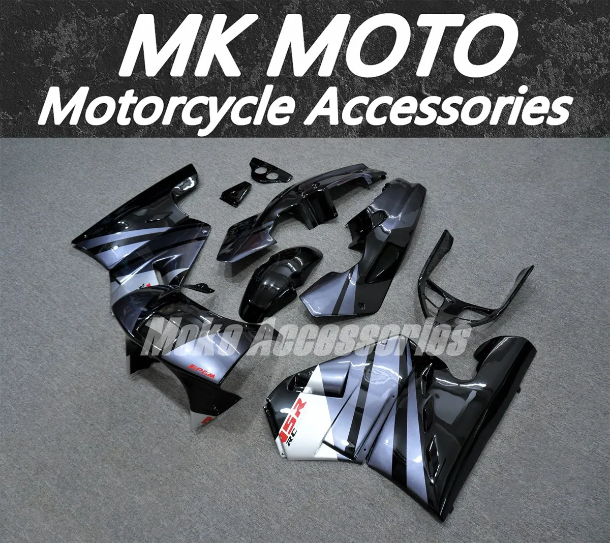 Motorcycle Fairings Kit Fit For NSR MC18 1989 Bodywork Set High Quality Abs Handmade mould Blakc Silver Gray