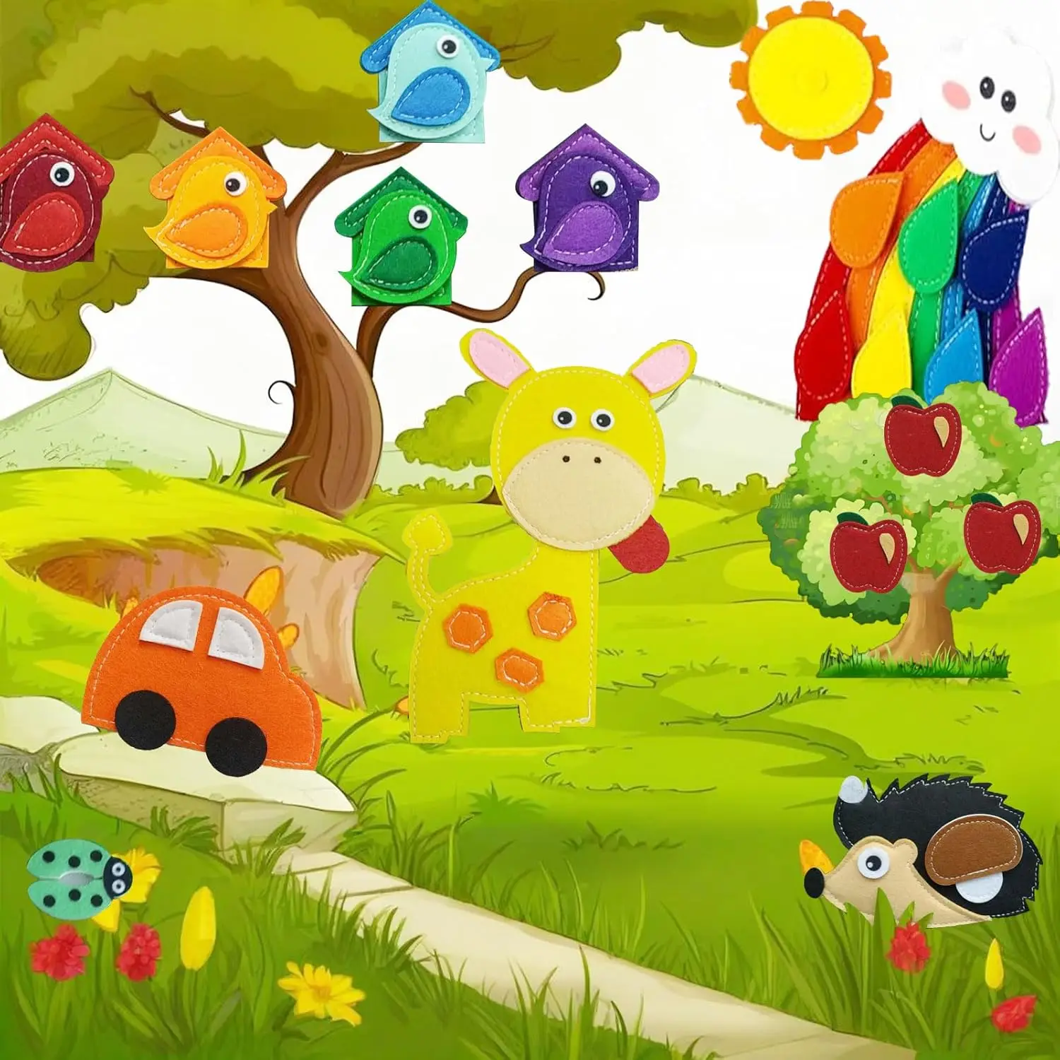 Frühe Bildung, Aufklärung, beschäftigtes Brettspielzeug, Geschichtenstoffbuch, farbenfrohes Lernspielzeug für Feinmotorik, Reisespielzeug