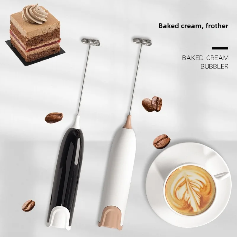 Mousseur à lait électrique portatif, machine à mousse, fouet à piles en acier inoxydable, mélangeur de boissons pour Latte Cappuccino chocolat chaud
