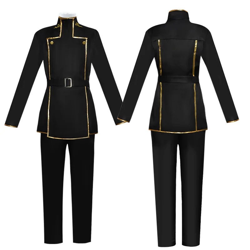 Anime Code Geass Cosplay The Rebellion Lelouch Lamperouge Costume Men Uniform Black Coat Pant Belt Outfits Halloween Carnival