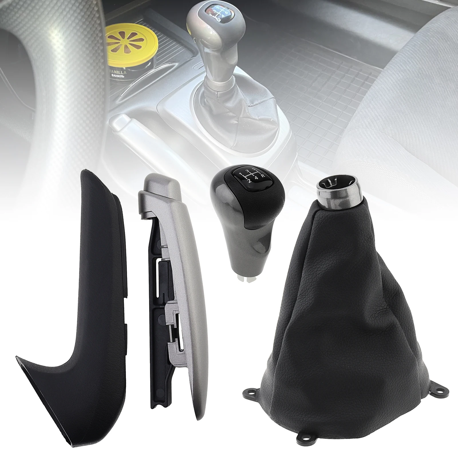 

5 Speed Manual Gear Shift Knob Set Fit for Honda Civic 2006-2011 Dust Cover 54102-SNA-A01 A02 3 Parking Brake Handle Grip Knob