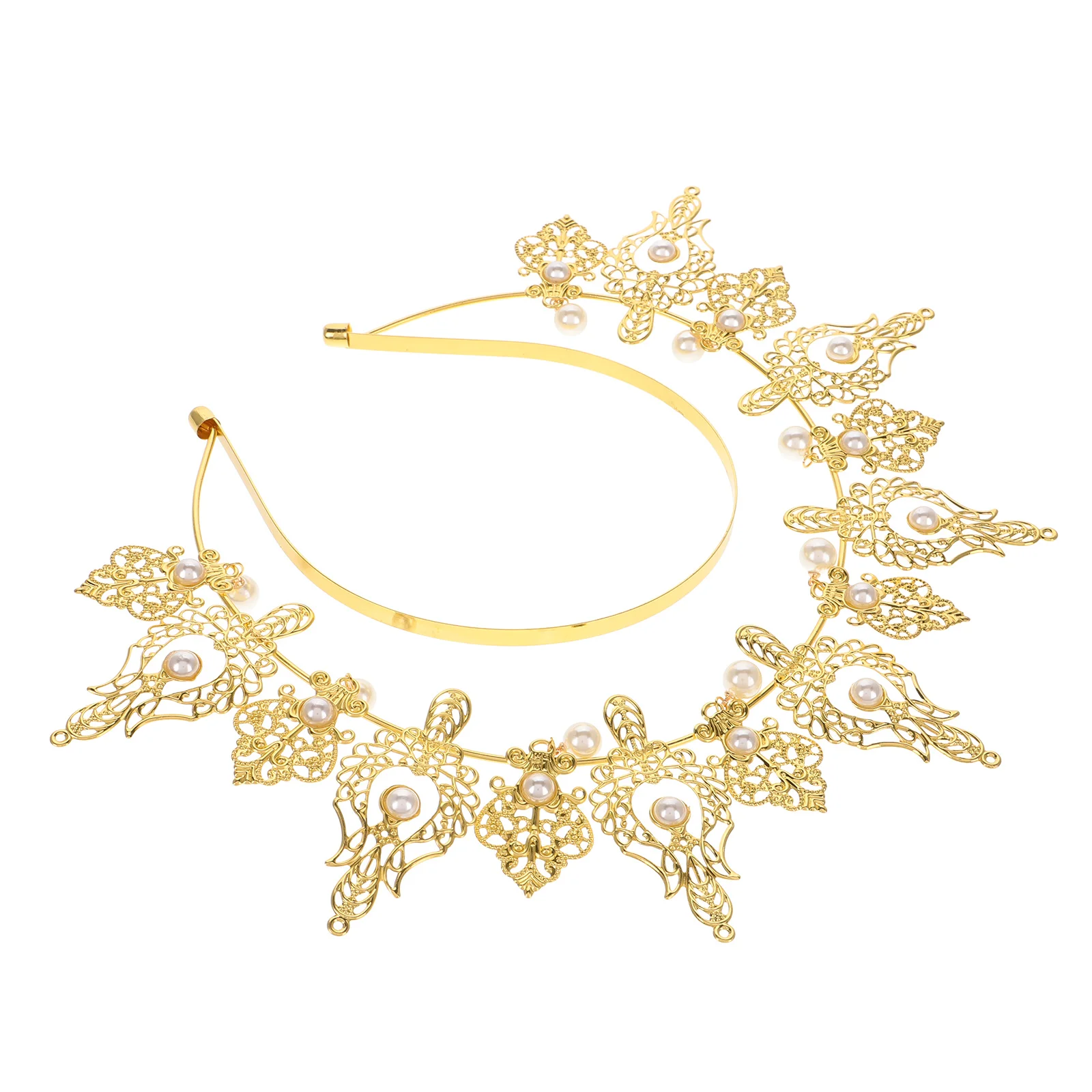 

Goddess Accessories for Women Wedding Headband Golden Virgin Crown Bridal Outfits Angel Headpiece Dinner Party Pearl Costume