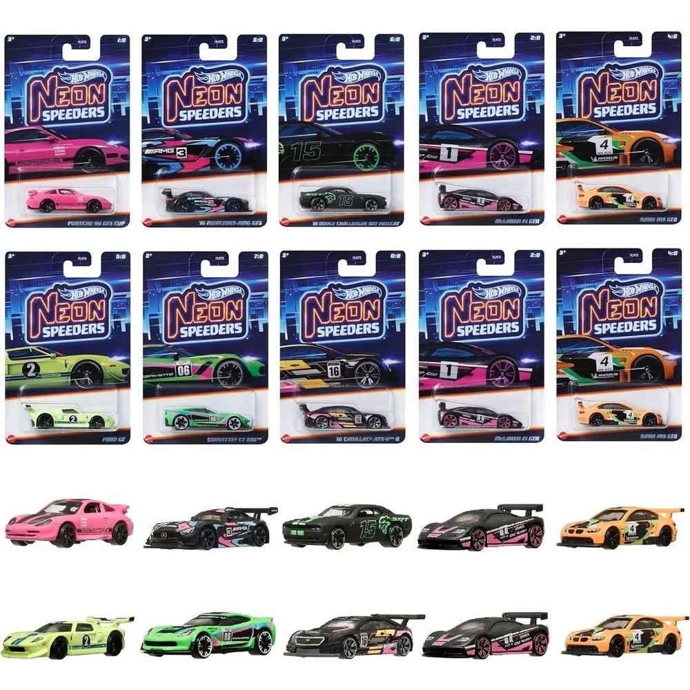 Hot Wheels NEON Speeders Miniature Cars Hotwheels Mercedes 1/64 Car Model Diecast Hoteelws Carro Hotweheels Coche HLH72 Assorted