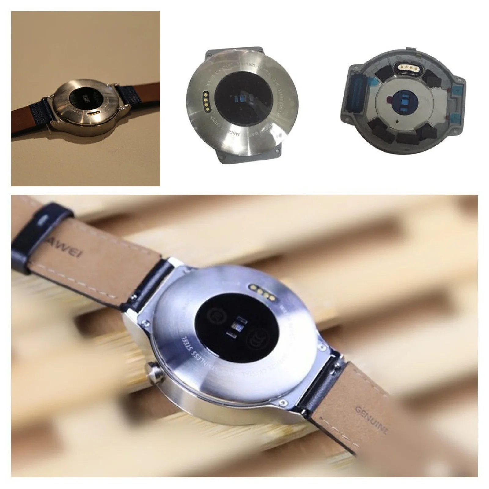 الأصلي الفضة الصلب معدن الغطاء الخلفي الإسكان شل أجزاء لهواوي Smartwatch ووتش الملحقات استبدال #1
