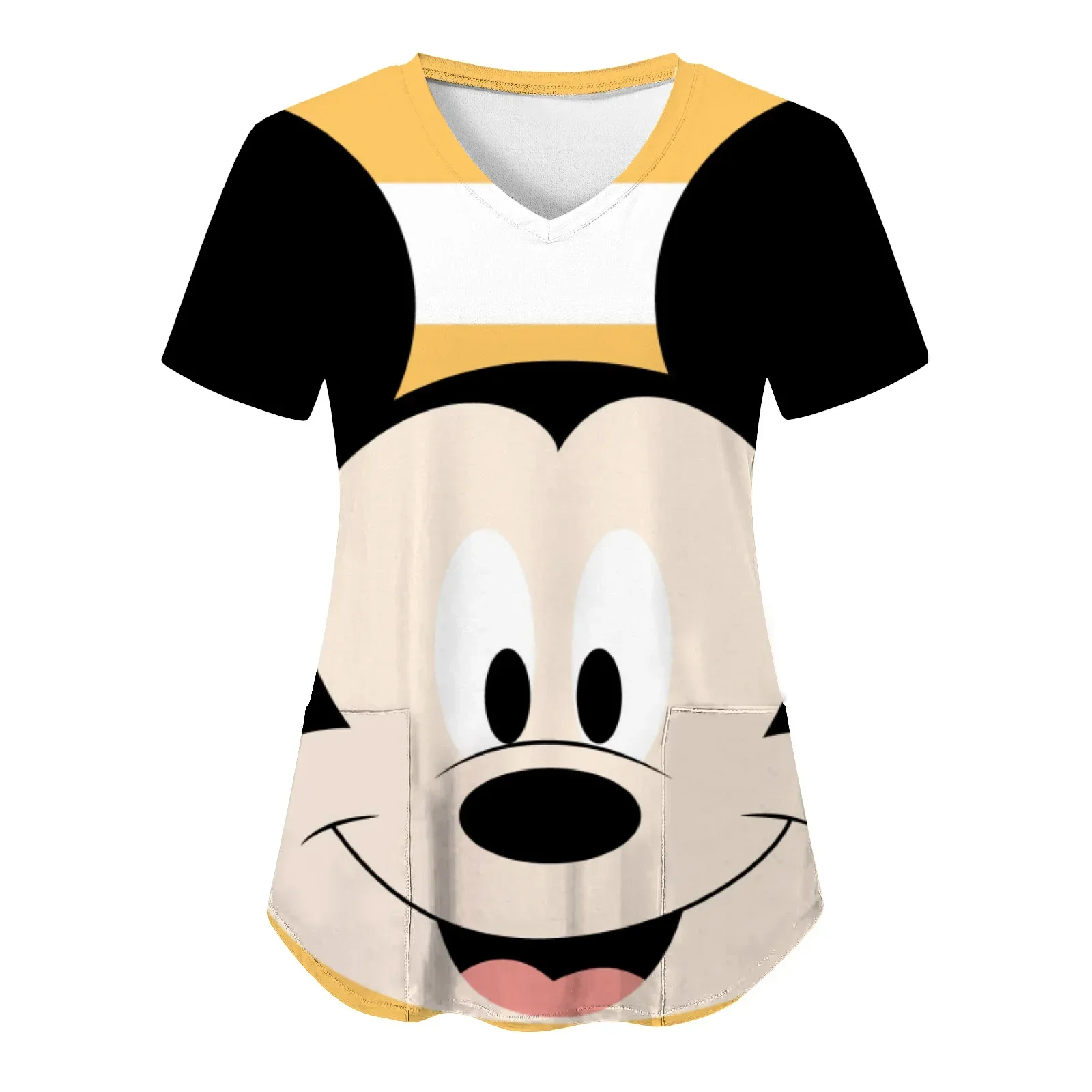 Kaus anak perempuan Disney Mickey Mouse, Kaus musim panas lengan pendek kasual motif 3d menyenangkan, kaus Anime anak perempuan