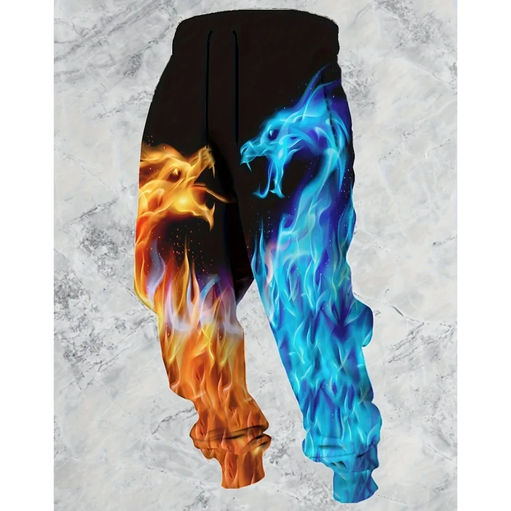 

Men's 2026 Sweatpants Cool Dragon Printed Joggers Slim Fit Pants Casual Lounge Pants With Pockets Autumn Winter Streetwear