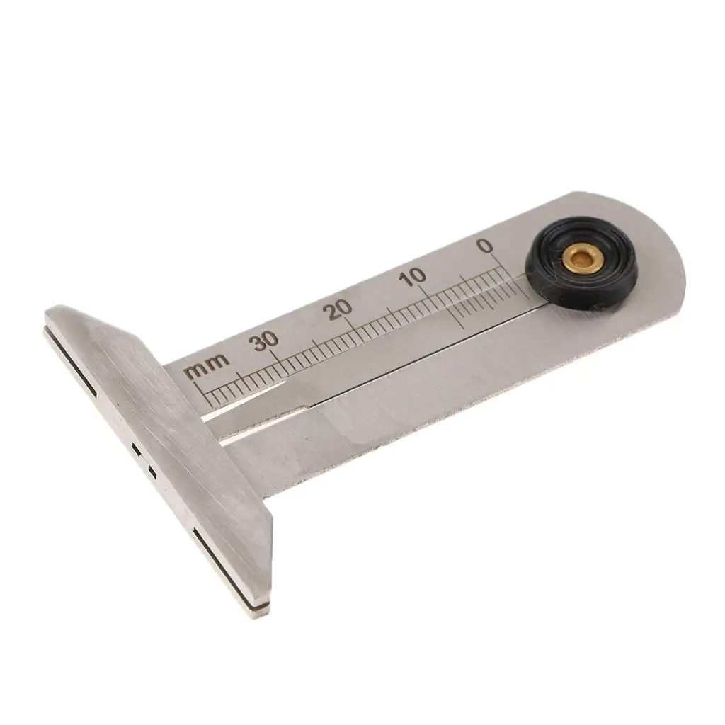 Stainless Steel Taper 0~30mm Tyre Tire Veins Tread Depth Gauge Caliper