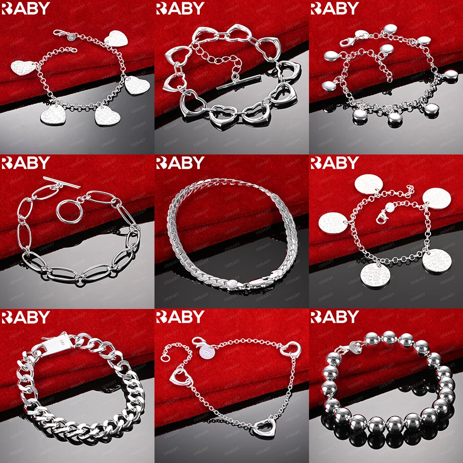 

URBABY 925 Sterling Silver Design Bracelets For Women Men Creativity Gifts Street All-match Party And Daily Wear