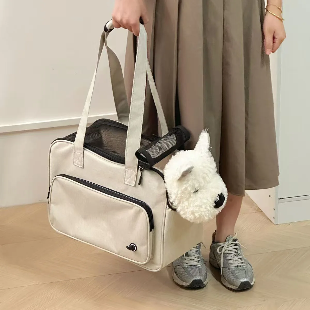 

Dog Carrier Bag Breathable Mesh Tote Pet Bag Portable Cat Bag for Daily Shopping Walking Park Outing Picnic