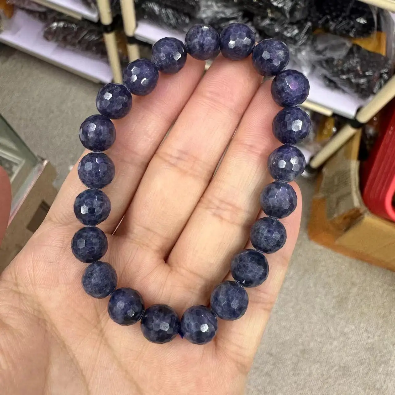 AAA Quality Natural Cutting Sapphire Stone Bead Bracelet Natural Stone Bracelet Senior Jewelry Female for Gift Wholesale!9mm