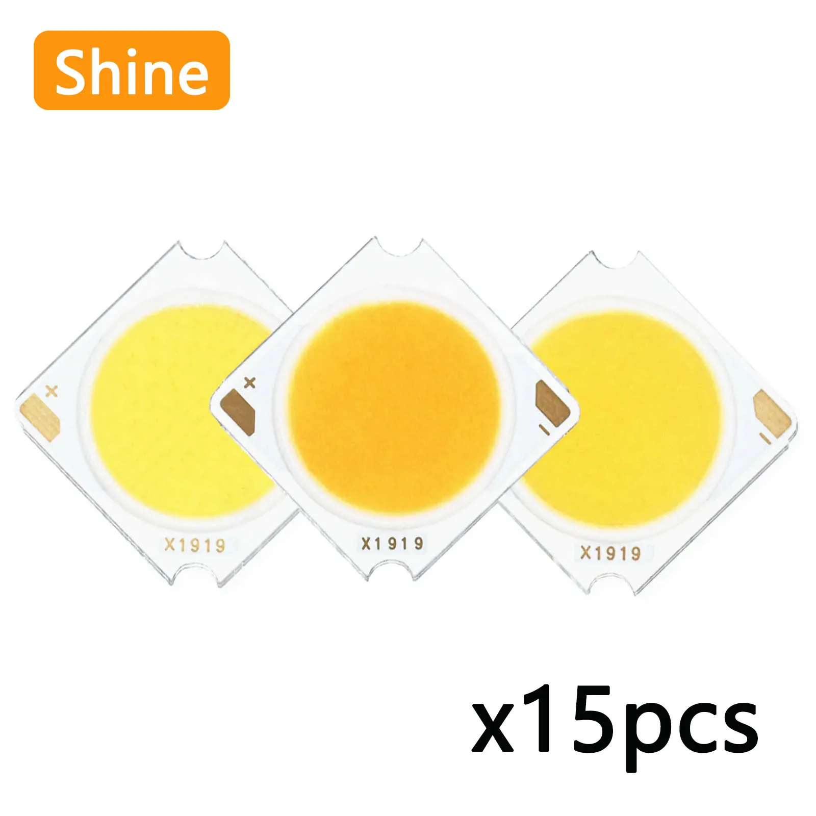 

15pcs LED COB LED Light-Emitting Diode LED Source Bridgelux Chip 10W 20W 30W 40W 50W 19*19mm CRI≥90 For Spotlight Downlight DIY