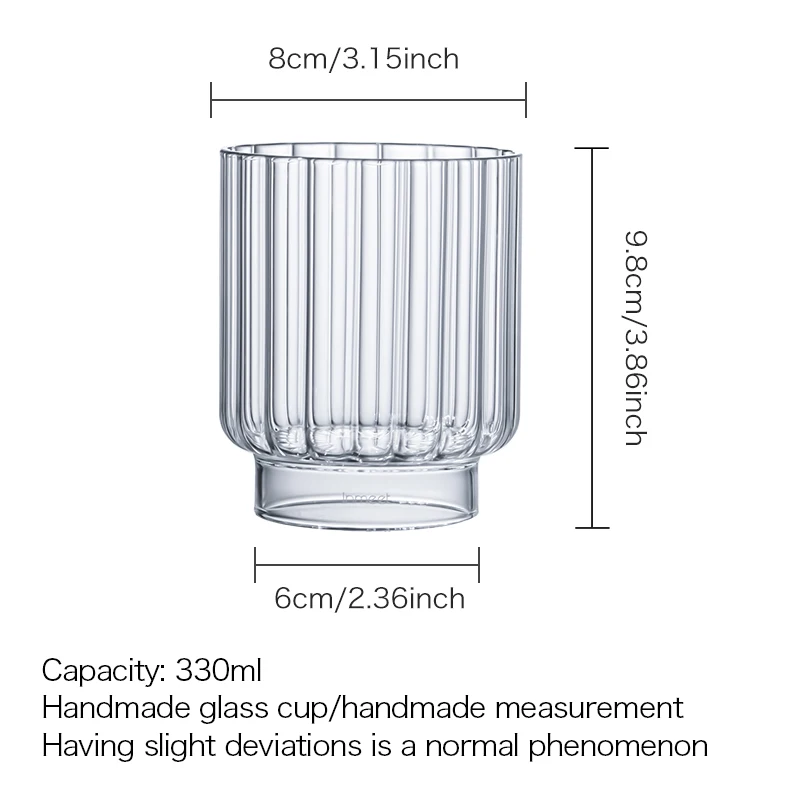 Inmeet High Borosilicate Glass Cup/Whiskey Glass/Old Fashioned Glass/Barware/Cocktail Glass 330ml