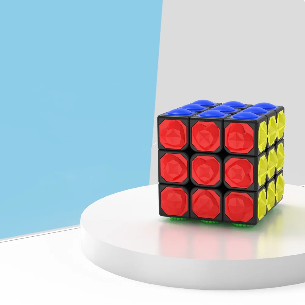 YongJun YJ-Stickerless Finger Touch Cube ، لعبة ألغاز 3x3 ، هدية عمياء للأطفال ، لعبة تعمل باللمس للأطفال