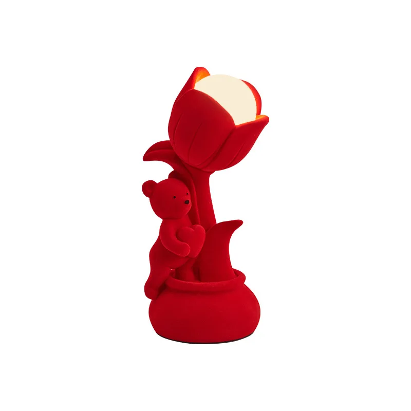 

Bear Eugene incense ornament, everbright lamp, wedding lamp, wedding gift, red happy lamp.