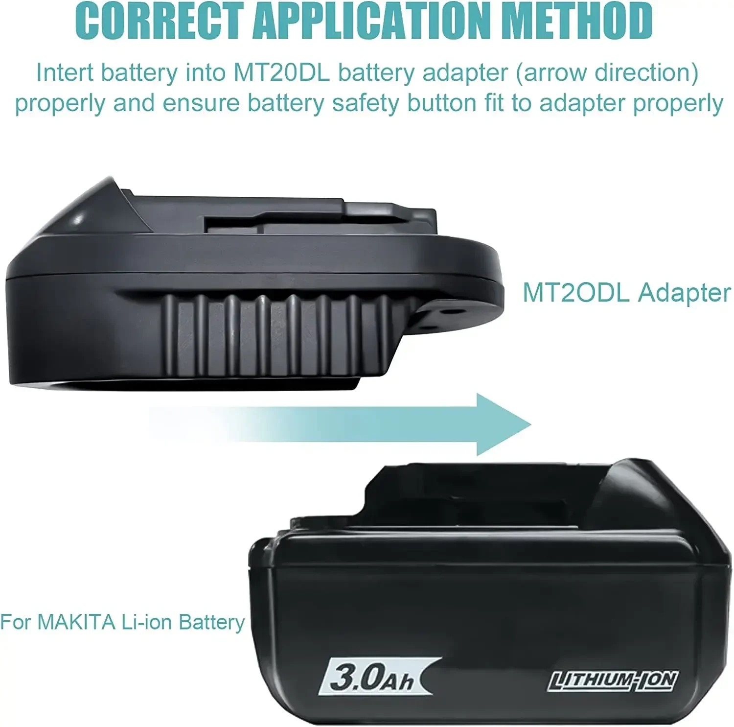Imagem -05 - Conversor Adaptador de Bateria Mt20dl para Makita 18v Bateria de Íon-lítio para Dewalt 18v 20v Bateria de Íon de Lítio Ferramenta Broca