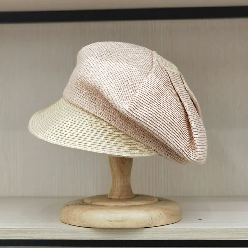 Japanese Vintage Fashion New Visor Hats For Women Summer Casual Octagonal Hat Straw Hat Designer Fadora Hat Ladeis Beach Beret