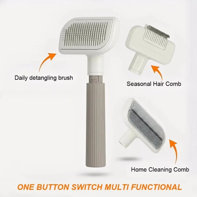 Professional Self Cleaning Portable Deshedding Dog Brush Grooming Kits Long-Haired Dogs Replaceable Slicker Brush Set