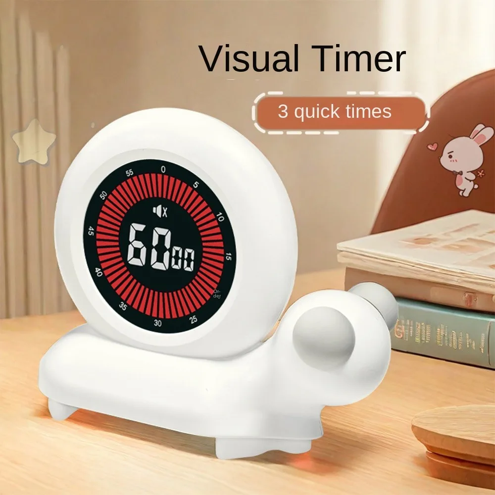 New Alarm Clock Visual Timer Portable Snail Shaped Digital Timer Rechargeable Special Alarm Clock Home