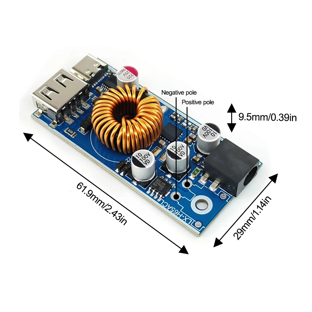 PD/QC2.0 3.0 podwójny Adapter do szybkiego ładowania telefonu komórkowego typu USB DC12-96V do 5V 3.5A 65W moduł obniżający dla Huawei SCP/FCP