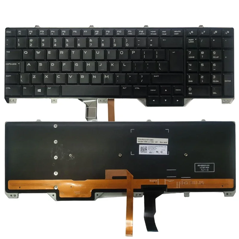 NEW for DELL Alienware 17 R2 R3 UI/US/UK/Canadian French/spanish/Swedish Laptop Keyboard with Backlit PK1318F1A09