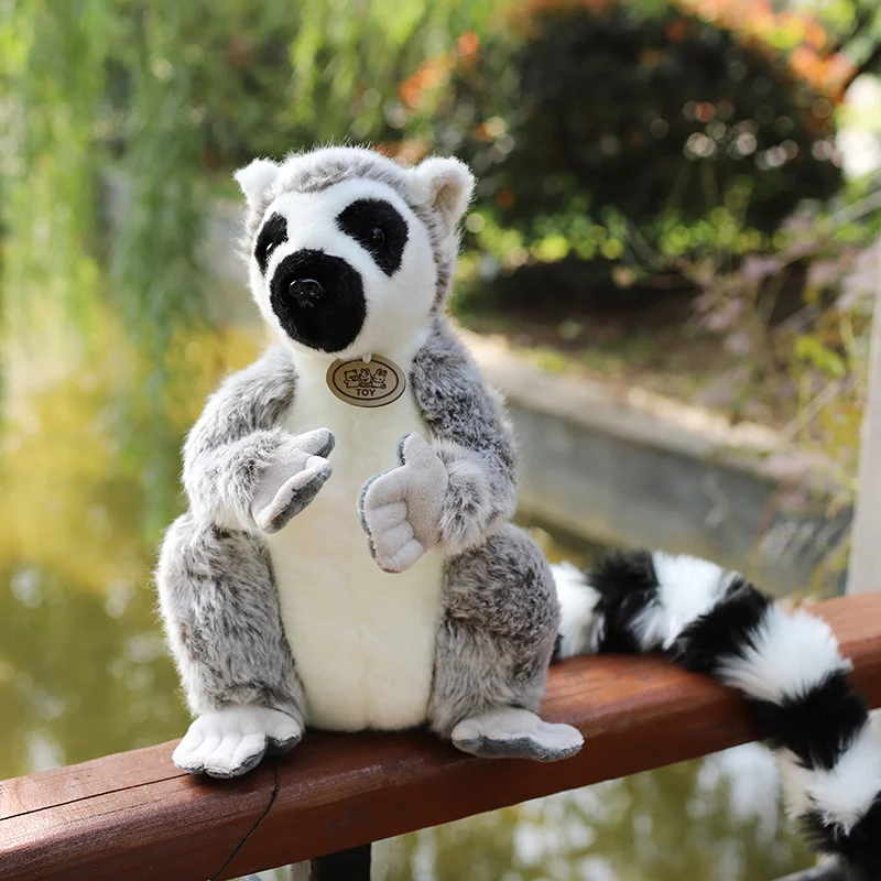 

Simulation Wild Lemur Plush Toys Kawaii Stuffed Animals Soft Realistic Monkey Plushies Doll Accompany Pillow for Girls Gifts