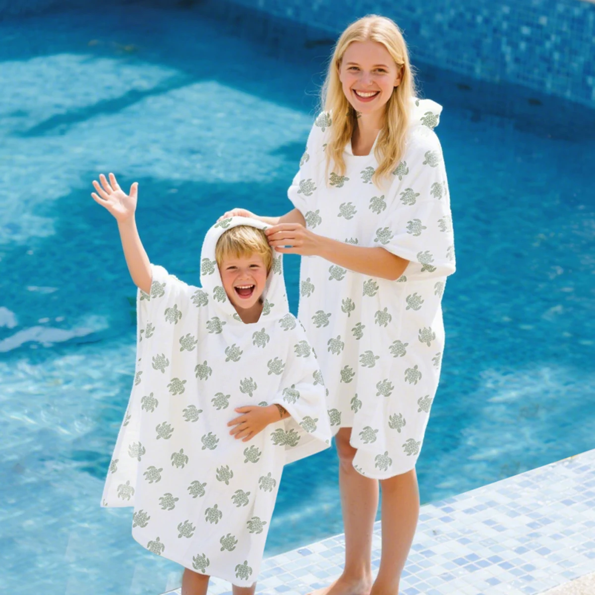 Elinfant Absorbent Quick-Dry Microfiber Hooded Towel For Beach, Swim,Bathing Ultra-Soft Adult Child Hooded Bath Towel
