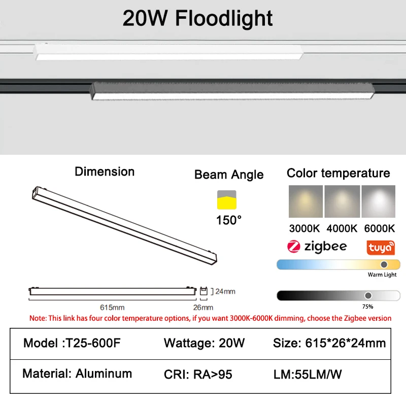 Moderne 6MM Smart LED Magnetische Spoor Licht Tuya Zigbee DC48V Dimbare Ultra Dunne Rail Spotlight Magneet Flood Grille Spot LED Lamp
