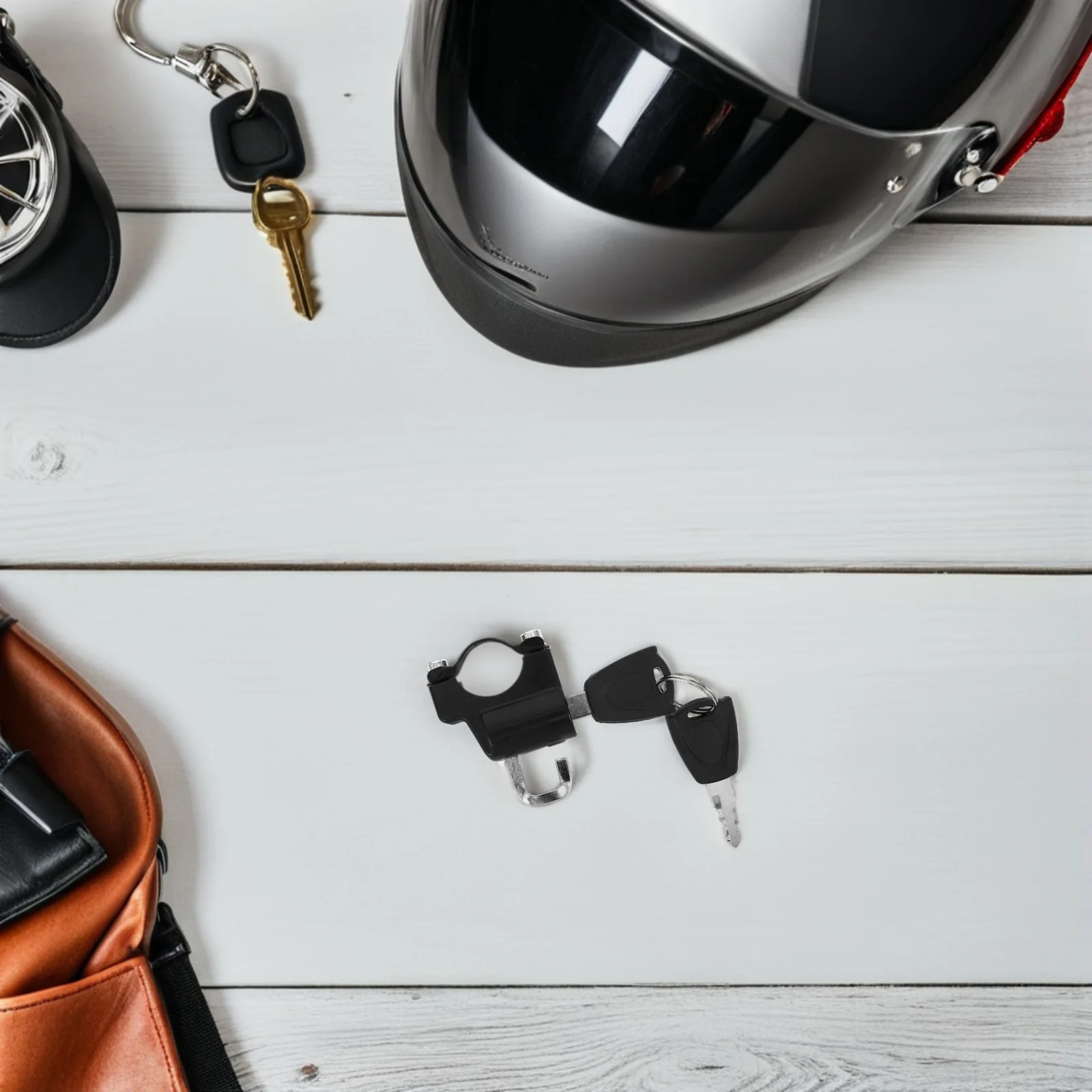 

4Pcs Motorcycle Lock Secure Handlebar Mount Compatible 2.0-2.6cm Anti Theft Tamper Proof Hook Padlock for Bike Scooter