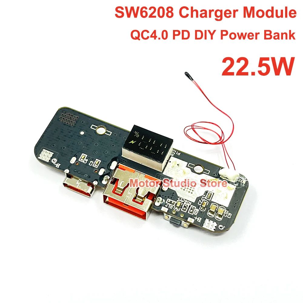 QC 4.0 3.0 PD SW6208 LED USB Type-C Quick Charging Board 5V-12V 22.5W Fast Charger Module for 3.7V 18650 Lithium Li-ion Battery