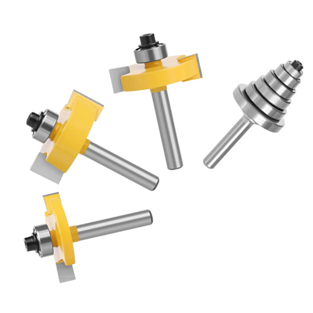 

Daily Woodworking 8mm Shank Router Bit 8mm Shank Woodworking Router Bit Metal Adjustable Bearings Metal Material