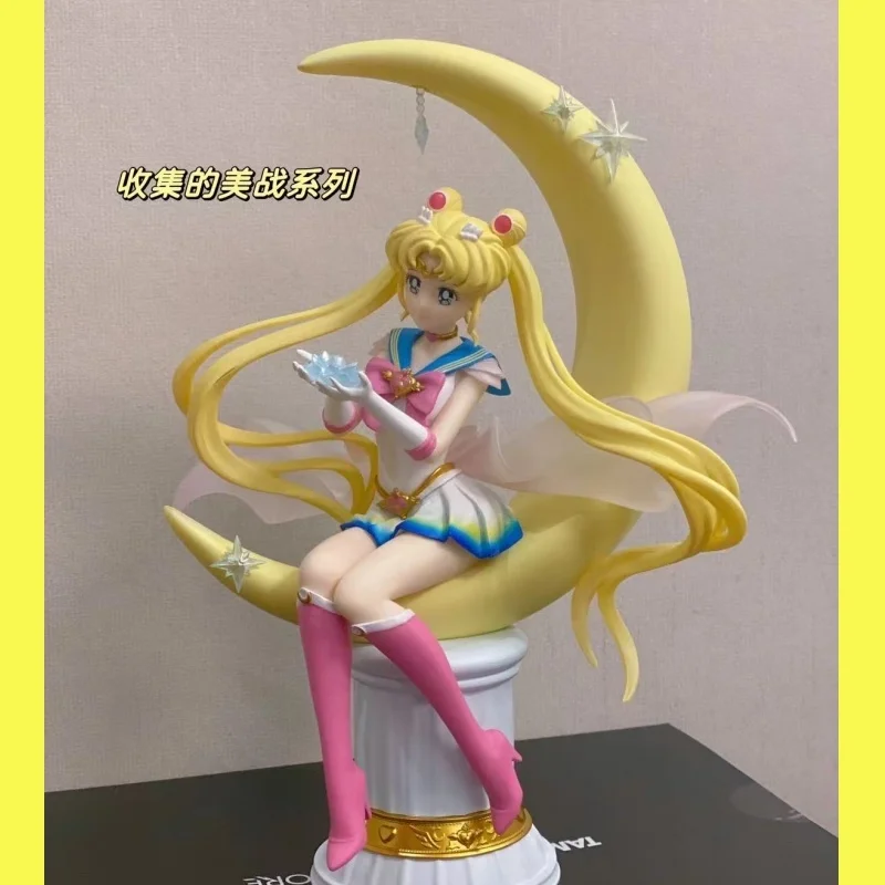 19.5cm Sailor Moon Anime Figure Tsukino Usagi Princess Serenity Statue Action Figurine Collectible Model Gift Toys Decor view 2