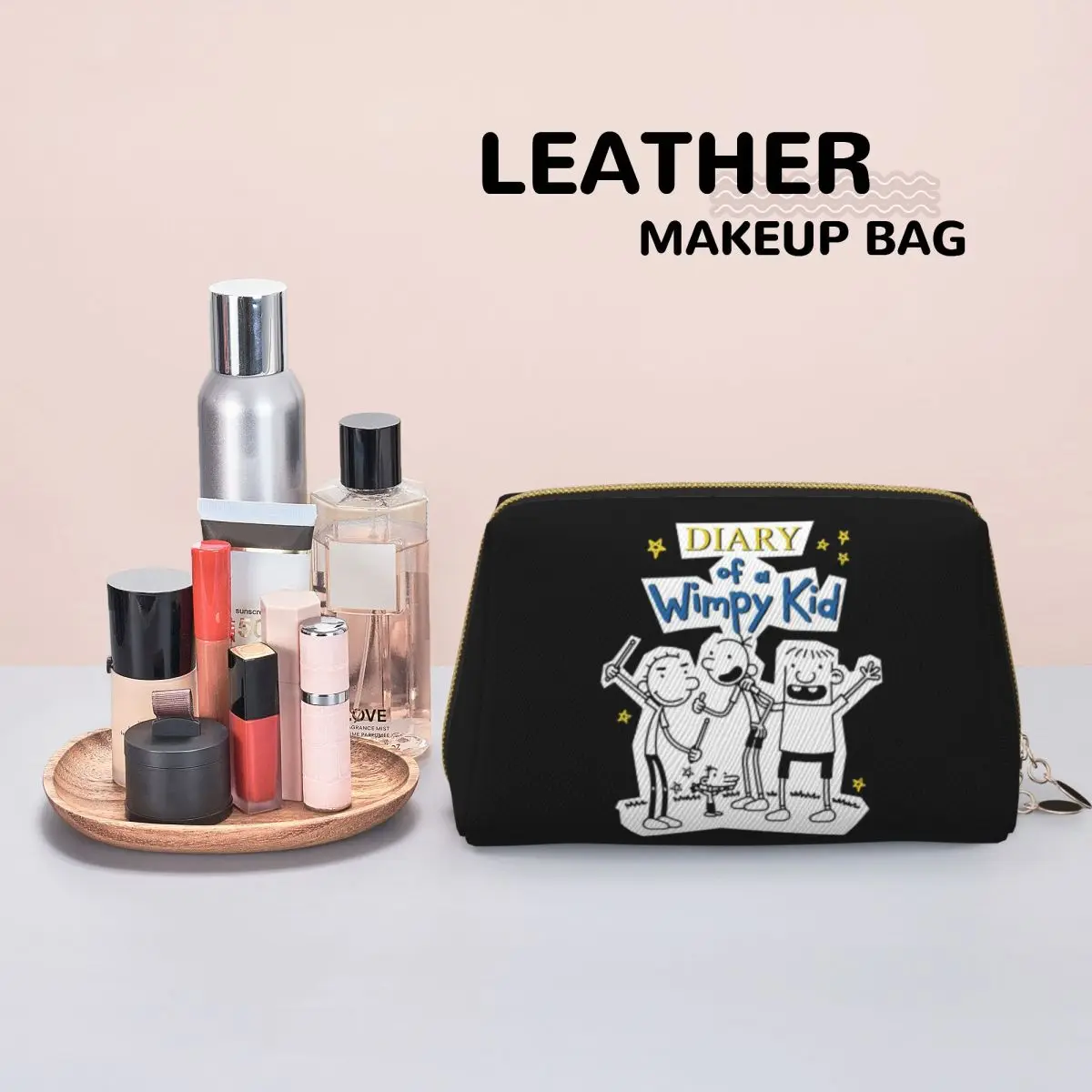 Diary Of A Wimpy Kid Wimpy Kid Group Women Cosmetic Bags Travel Makeup Organizer Pouch Toiletry Storage Dopp Kit Box