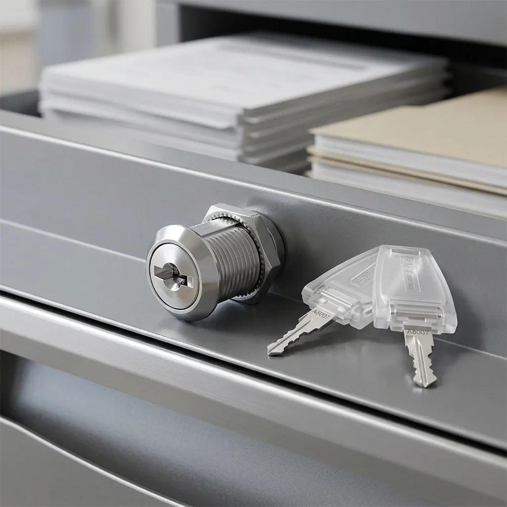 Silver Three Tier Drawer for Lock Zinc Alloy Cabinet Lock User Manager Core Tiers Rust Resistant Material For File Cabinets