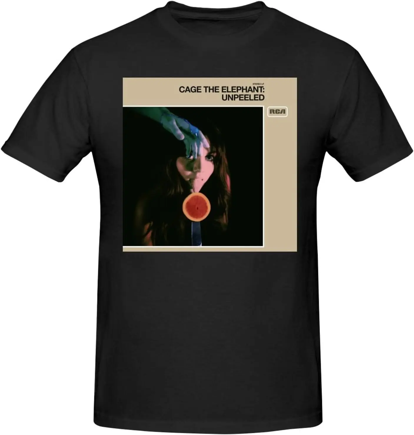 

Cage The Music Elephant Shirt Men'S Breathable Crewneck Short Sleeve Cotton Tshirts Personalized Pattern Custom Te
