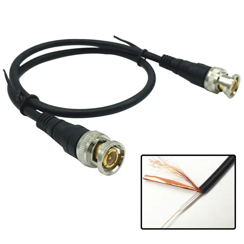 Pure Copper BNC Male To Male Straight Crimp Q9 Head HD Monitor Line Double-head Video Cable 0.5 M / 1 M Jumper