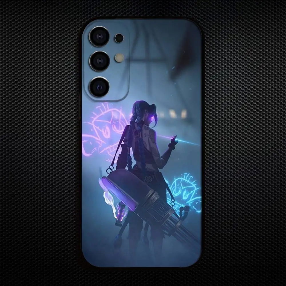 حافظة هاتف J-Jinx Arcane L-LOL لهاتف سامسونج S25، S24، S21، S22، S23، S30، Ultra، S20، Plus، Fe، Lite، Note، 10,9,5G غطاء أسود