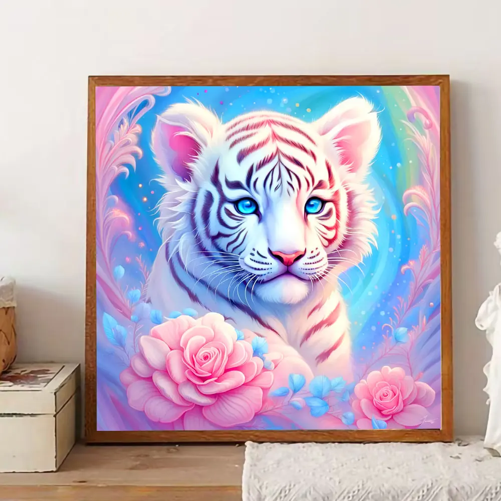 Tiger Diamond Painting New Collection Diamond Mosaic Flower Picture Of Rhinestones Decoration For Home