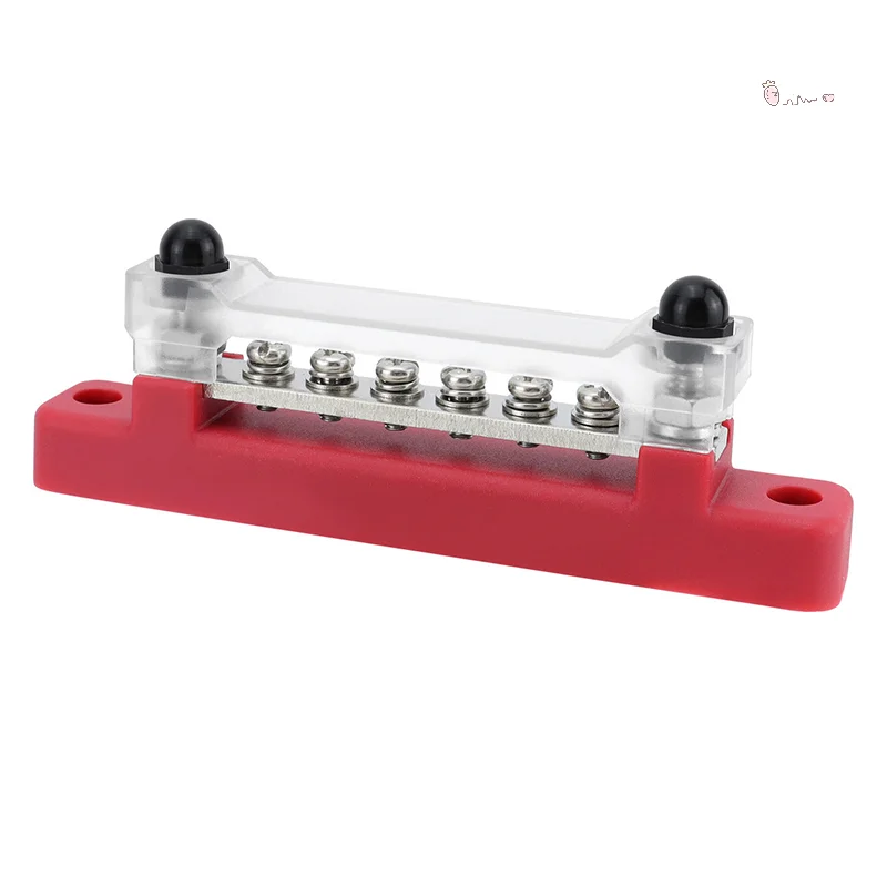 

[M] 1/2Pcs Bus Bar Battery Power Distribution Block 12V M6 Stud Positive Negative Bus Bar For Truck Boat Car Camper